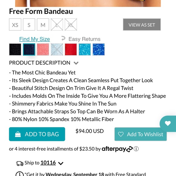 🆕 Luli Fama Wavy Ruched Back Bottom and Free Form Bandeau Bikini in Stardust - Picture 7 of 14